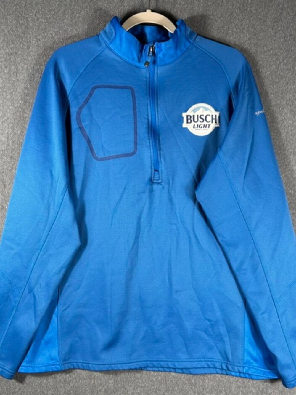 Eddie Bauer 1/2 Zip Pullover Mens Sz XL Blue Bush Light Embroidered Patch L/S